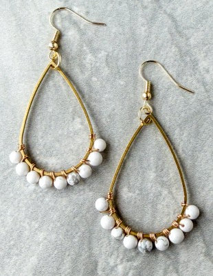 Missy Wire Wrapped Bead Drop Earrings
