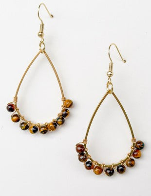 Missy Wire Wrapped Bead Drop Earrings