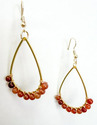 Missy Wire Wrapped Bead Drop Earrings