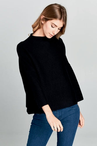 Milo Black Loose Fit Long Sleeve Top