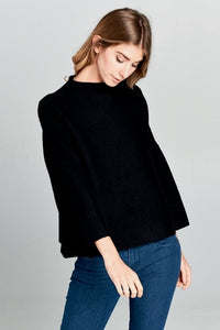 Milo Black Loose Fit Long Sleeve Top
