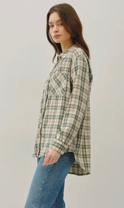 Louis Green Shade Plaid Boxy Shirt