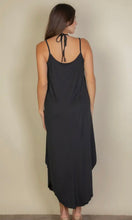 Havana Black Solid Cami Double Strap Loose Fit Dress