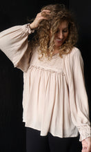 Oakland Natural Ruched Lace Accent Blouse