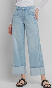 Pedro Super High Rise Cuffed Baggy Wide Jeans
