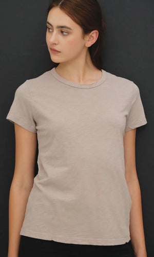 Louie Greige Garment Dyed Cotton Slub Tee