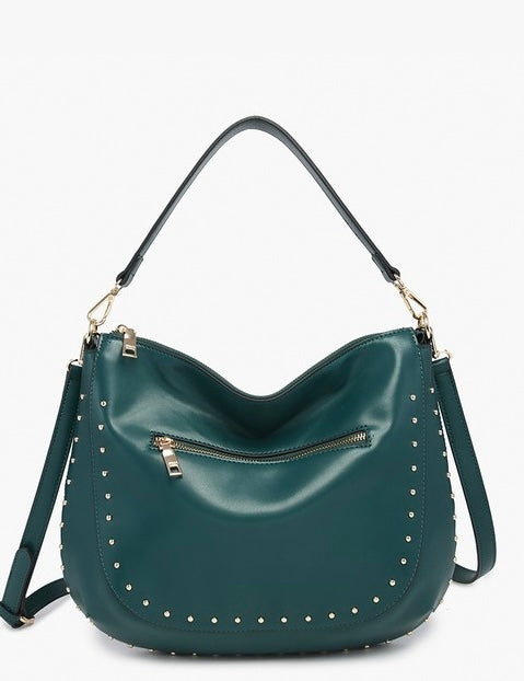 Aurelia Studded Hobo W/ Crossbody Strap