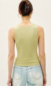 Gremio Ultra Soft Double Lined Square Neck Tank