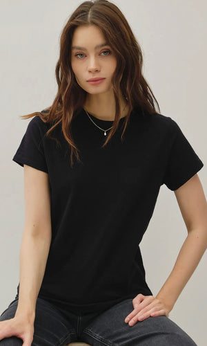 Louie Black Garment Dyed Cotton Slub Tee