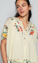 Kurt Almond Latte Floral Oversized Top