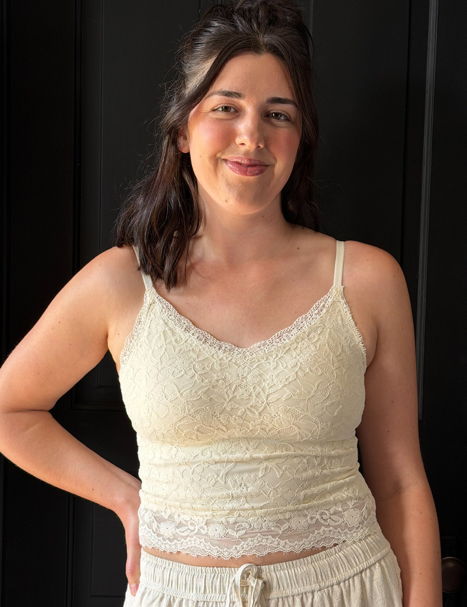 Huxley Floral Lace Knit Bralette Top