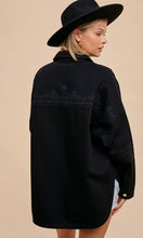 Jolene Black Embroidery Utility Shacket