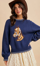 Jenna Horse Motif Knitted Sweater