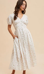 Flip Floral Cotton Button Down Maxi Dress