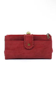 Eden Red Kiss Lock Crossbody Clutch Cell Phone Wallet