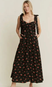 Felicity Cherry Print Midi Dress