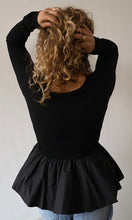 Merritt Scoop Neck Rib Bubble Peplum Top