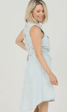 Ginny Embroidered Belted Denim Dress