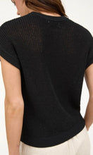 Era Black Sheer Knit Crewneck Batwing Sweater Top