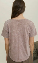 Lottie Cocoa Washed Scoop Neck Short Sleeve Knit Top