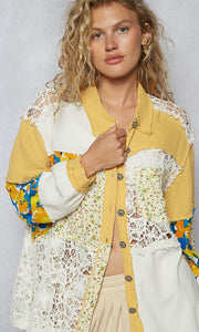 Kelsey Honey Patchwork Button Front Top