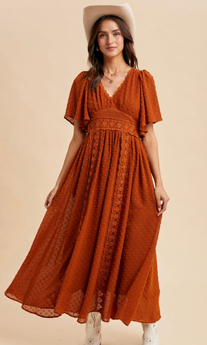 Lorenzo Swiss Dot Lace Maxi Dress