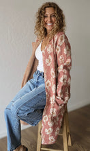 Harper Floral Print Collared Sweater Coat