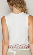 Quinny Off White Front Button Tank Top