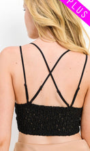 Alissa - Lace Trim Smocked Back Adjustable Strap Bralette