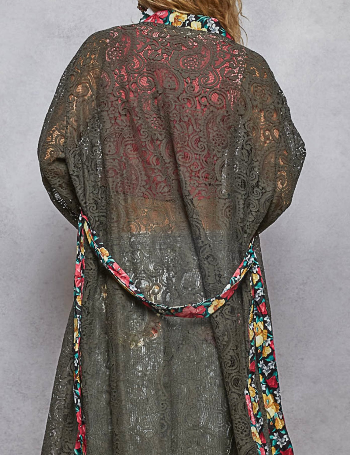 Kali Long Lace Floral Edge Top