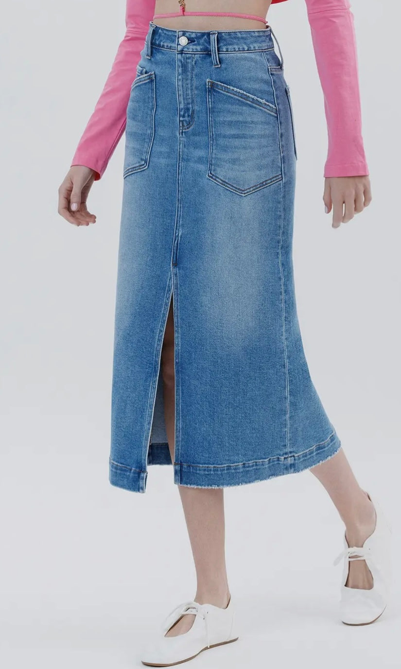 Tucker High Rise Utility Midi Skirt