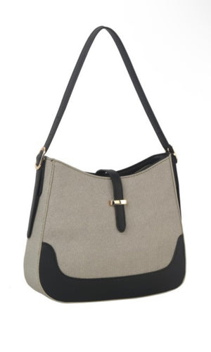 Elsie Grey Classic Two Tone Daily Hobo Shoulder Bag