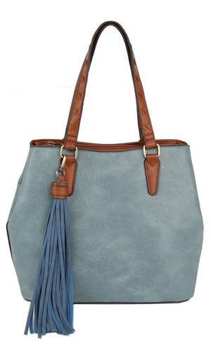 Elaina Teal Top Handle Shoulder Bag Luxury Tote Bag