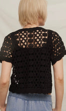 Kalvin Black Button Front Crochet Knitted Top