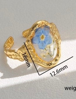 Ella 18k Stainless Steel Tarnish Free Floral Rings