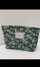 Posey Corduroy Flower Pattern Zipper Makeup Bag