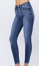 Arlie Medium Wash Button Fly High Waist Skinny Stretch Denim Jean