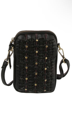 Erin Black Braided Mini Crossbody