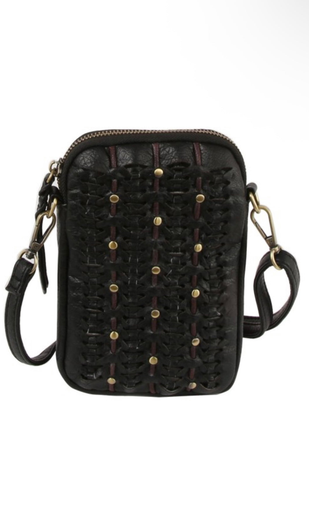 Erin Black Braided Mini Crossbody