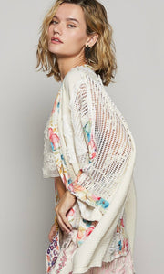 Feodor Oversized Floral Pattern Double Gauze Cardigan