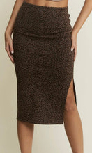 Alyana Animal Print High Waist Thigh Slit Midi Skirt