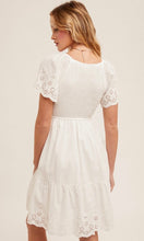 Emma Smocked Detail Eyelet Tiered Babydoll Dress