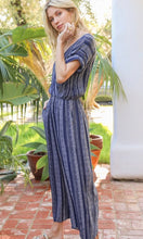 Amilea Navy Tribal Boho Print Pocket Romper Jumpsuit