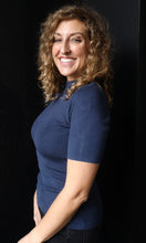 Nylah Teal Ribbed Short Sleeve Mock Neck Sweater