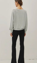Nyla Grey Soft Relaxed Fit Raglan Sleeve Basic Knit Top