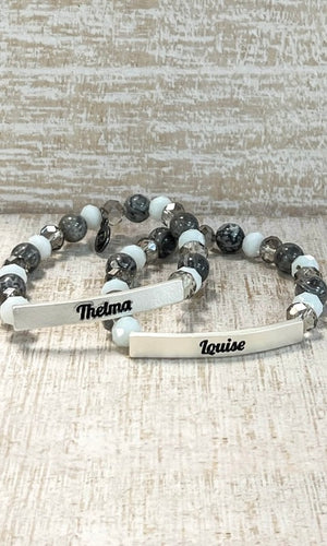 Thelma and Louis Sliver/Grey Bracelet Set
