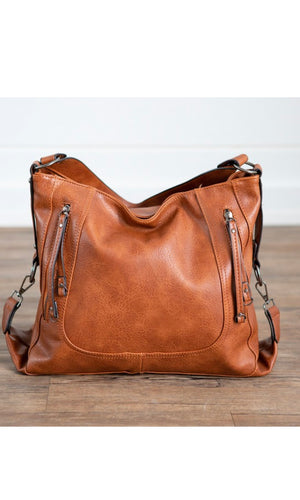 Elvia Cognac Lakin Handbag Purse