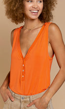 Kat V Neck Front Button Tank Top