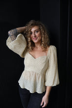 Orilla Polka Dot Puff Sleeve Top