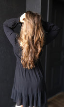 Ori Black Smocked Waist Ruffle Mini Dress